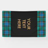 Banderoles Motif Tartan plaids - bleu traditionnel vert (Horizontal)