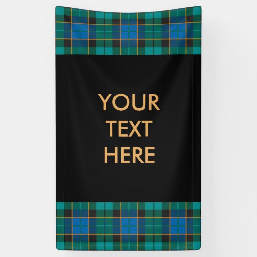 Banderoles Motif Tartan plaids - bleu traditionnel vert (Vertical)