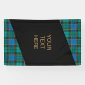 Banderoles Motif Tartan plaids - bleu traditionnel vert (Horizontal)