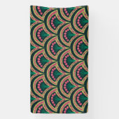 Banderoles motif vert en forme de coque (Verticale)
