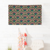 Banderoles motif vert en forme de coque (En situation)