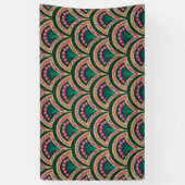 Banderoles motif vert en forme de coque (Vertical)