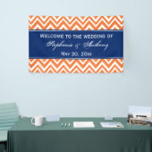 Banderoles Motif Zigzag orange avec Mariage bleu royal (Salon professionnel)