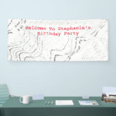 Banderoles Motifs noirs blancs Abstraits fête d'anniversaire (Salon professionnel)