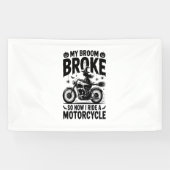 Banderoles Moto à cheval sorcière Halloween (Horizontal)