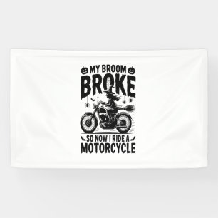 Banderoles Moto à cheval sorcière Halloween
