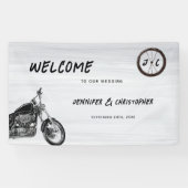 Banderoles Moto moderne Aventure Biker Mariage Bienvenue (Horizontal)