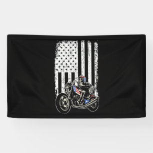 Banderoles Moto vintage - Détaillé Avec Drapeau Américain