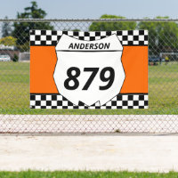 Motocross Custom Dirt Bike Number Plate on Orange