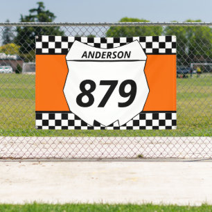 Banderoles Motocross Custom Dirt Bike Number Plate on Orange