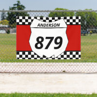 Motocross Custom Dirt Bike Number Plate on Red