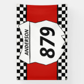 Banderoles Motocross Custom Dirt Bike Number Plate on Red (Verticale)