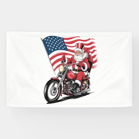 Banderoles Motocyclette Patriotique Oncle Sam (Horizontal)