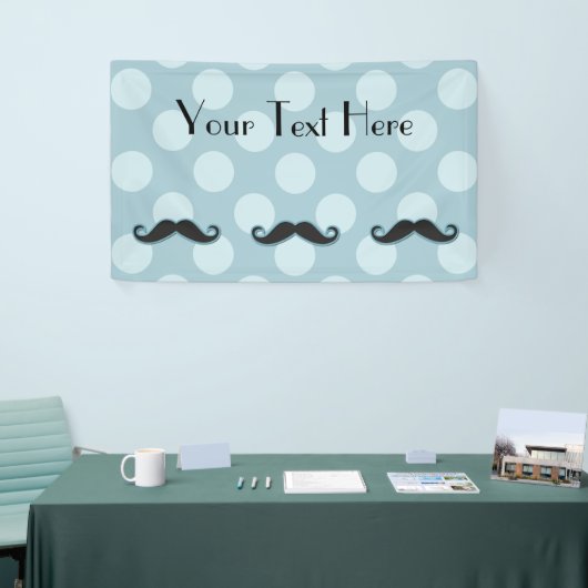 Banderoles Moustache Bleue, Moustache Curl, Stache, Pois (Salon professionnel)