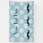 Banderoles Moustache Bleue, Moustache Curl, Stache, Pois (Vertical)