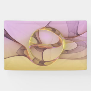 Banderoles Mouvements Abstraits Art Fractal Moderne Rose Doré