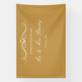 Banderoles Mr and Mrs Elegant Script Gold Wedding Backdrop (Verticale)
