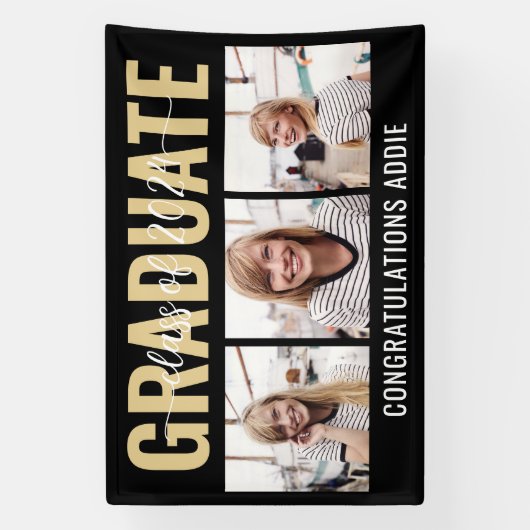 Banderoles Multi Photo Collage Classe de Graduation 2024 (Verticale)