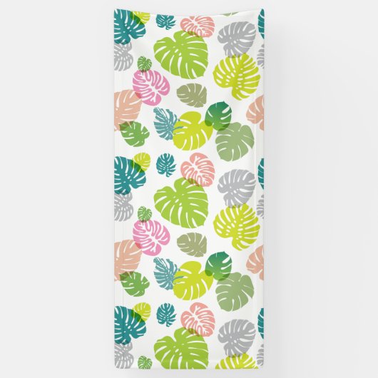 Banderoles Multicolor Feuilles tropicaux (Vertical)