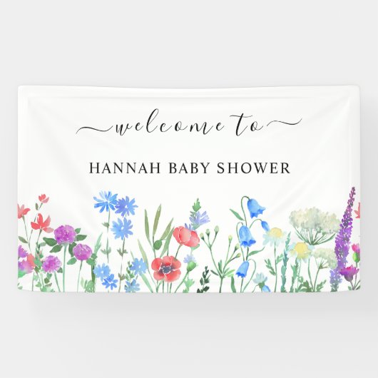 Banderoles Multihued Wildflower Baby Shower Celebration (Horizontal)