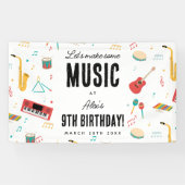 Banderoles Musical Instruments Music Theme Birthday Party (Horizontal)