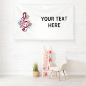 Banderoles Musical treble clef notes with sakura flowers (Insitu)