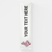 Banderoles Musical treble clef notes with sakura flowers (Verticale)