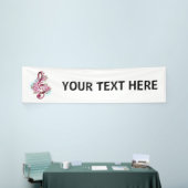 Banderoles Musical treble clef notes with sakura flowers (Salon professionnel)