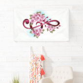 Banderoles Musical treble clef notes with sakura flowers (En situation)