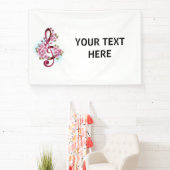 Banderoles Musical treble clef notes with sakura flowers (Insitu)