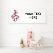 Banderoles Musical treble clef notes with sakura flowers (Insitu)