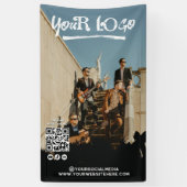 Banderoles Musician Band Artist Your Logo & Qr Code (Vertical)