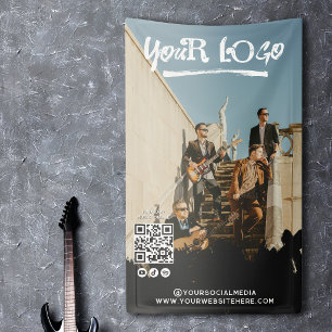 Banderoles Musicien Groupe Artiste Votre Logo & Code Qr