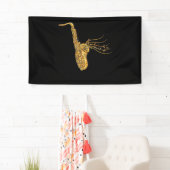 Banderoles Musique saxophone Note Musicien de jazz Saxophonis (En situation)