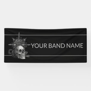 Banderoles Musique sur mesure Merch Rock Show Skull Metal Mus