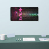 Banderoles Mystère forêt d'épinette nature néon magenta signe (Salon professionnel)