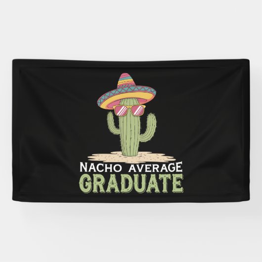 Banderoles Nacho Moyenne Graduate Cactus Graduation Mexicaine (Horizontal)