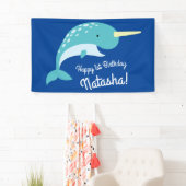 Banderoles Narwhals Ocean Cute 1er Anniversaire Thème de fête (En situation)