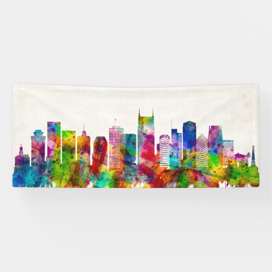 Banderoles Nashville Tennessee Skyline (Horizontal)