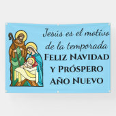 Banderoles Nativité espagnole Jésus est la raison Noël (Horizontal)
