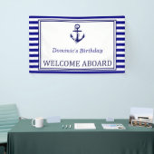 Banderoles Nautical Banner - Navy - Anchor (Salon professionnel)