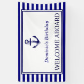 Banderoles Nautical Banner - Navy - Anchor (Vertical)