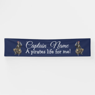 Banderoles Nautique Blue Rum Skeleton Party Pirate