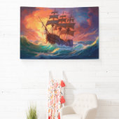 Banderoles Navire À Voile Sur Une Mer Tempérée (Insitu)