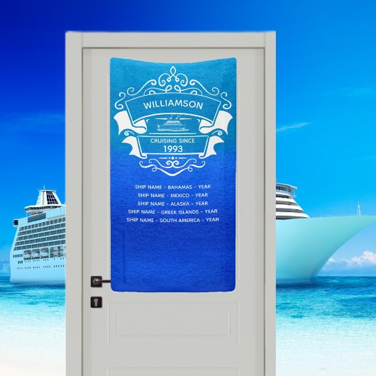 Banderoles Navire de croisière Bleu Voyage Porte monogramme