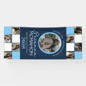 Banderoles Navy & Baby Blue 9 Photo Collage Graduation Vinyl (Horizontal)