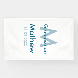 Banderoles Navy bleu nom de garçon d'honneur lettre date masc