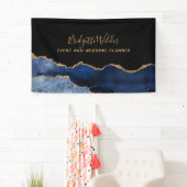 Banderoles Navy Blue Black Gold Foil Agate Event Planner (En situation)