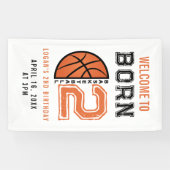 Banderoles Né 2 Ball Basketball 2e fête d'anniversaire (Horizontal)