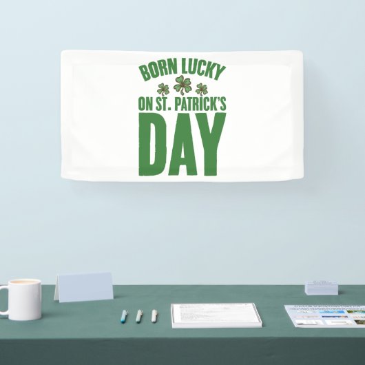 Banderoles Né Lucky sur St Patrick's Day Irlandais Anniversai (Salon professionnel)
